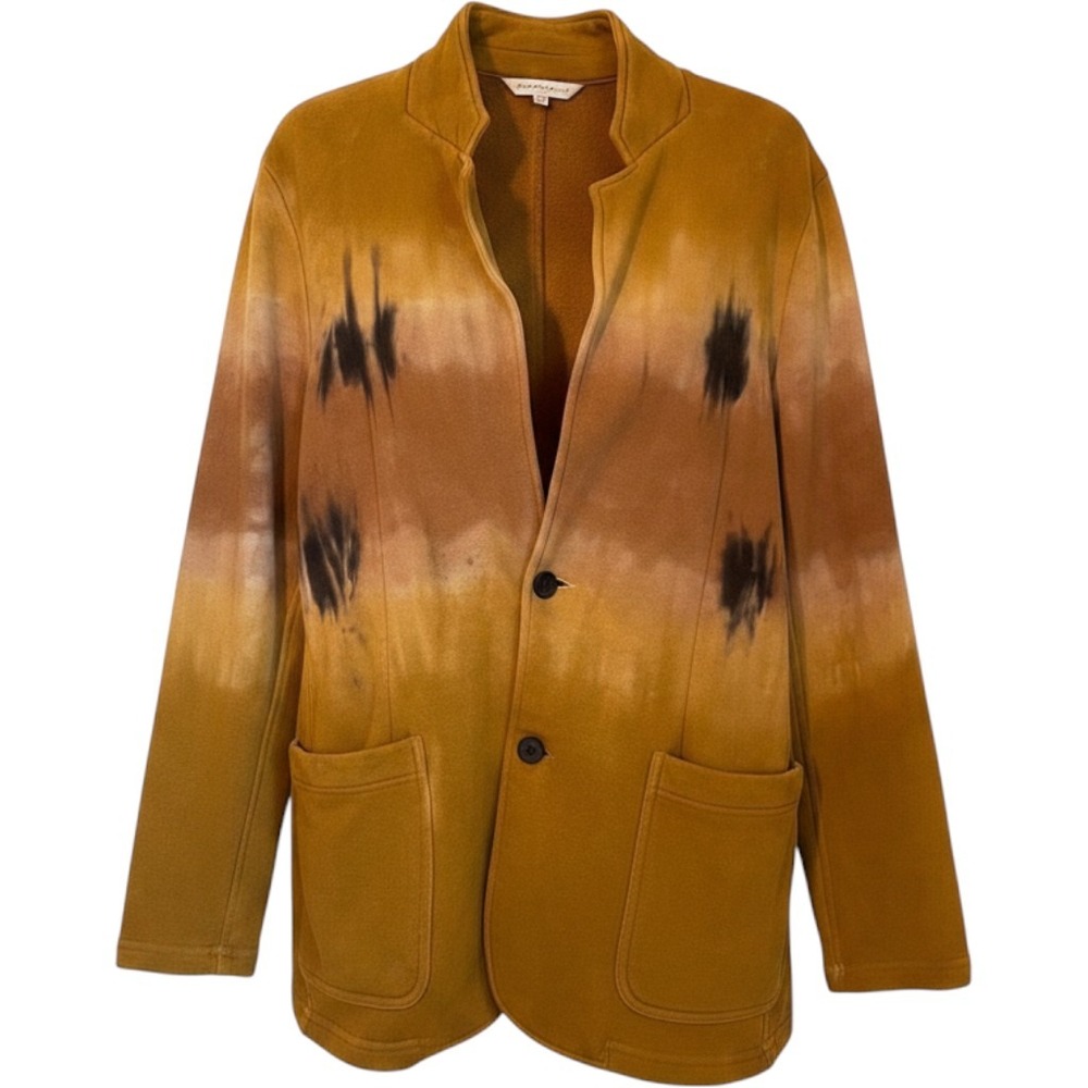 Raquel Allegra Handmade Cotton Boyfriend Knit Blazer Bengal Tie Dye Size 2 (M)